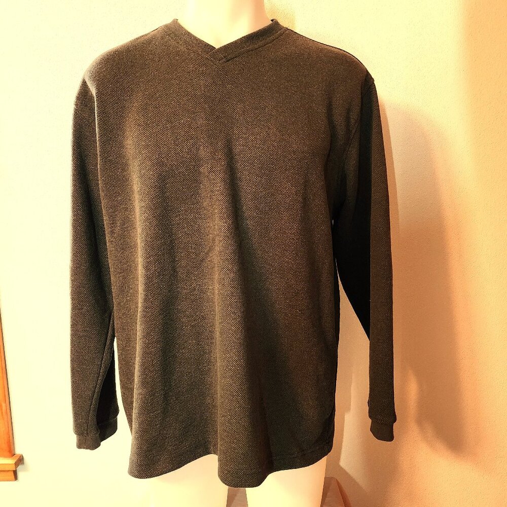Axist Men's L Green Pullover Sweater V-Neck Long Sleeve EUC #558